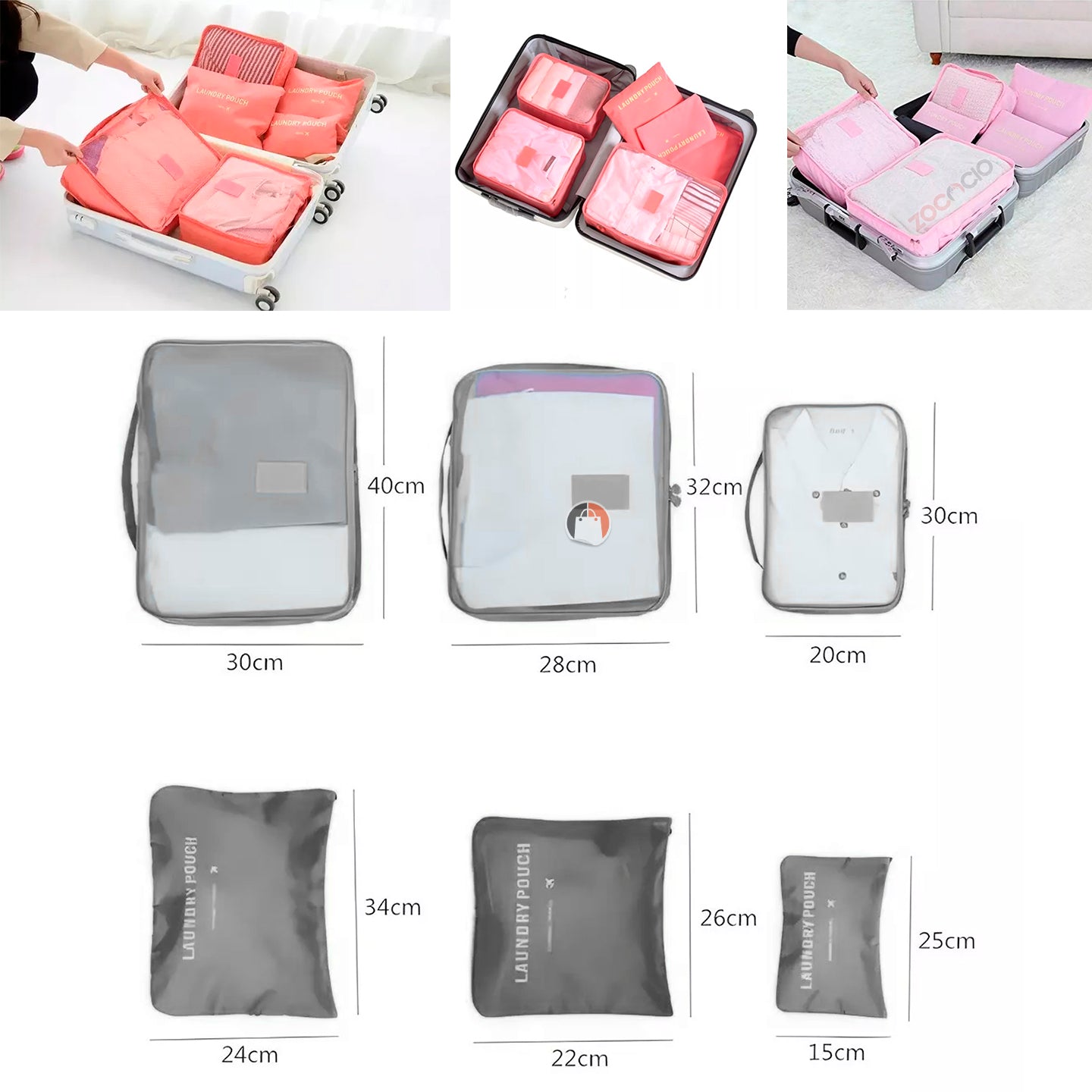 Kit Organizador Maleta Para Viaje 6 Pcs
